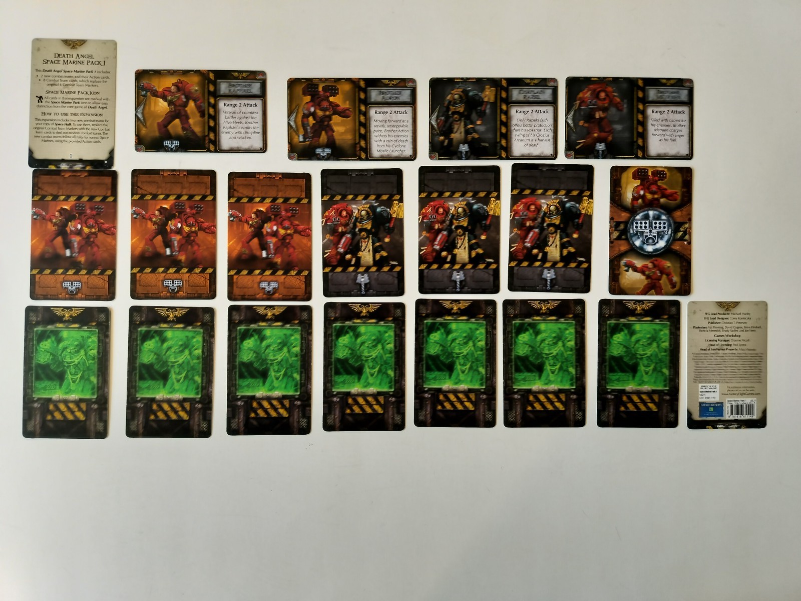 Space Hulk Death Angel The Card Game Lot Space Marine Mission Pack 1 Player Aid