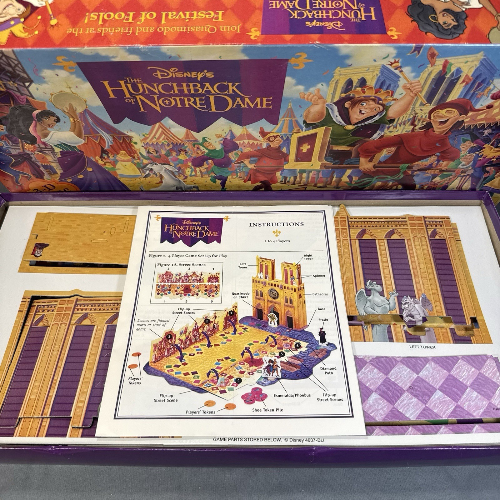Milton Bradley 1995 Disney Hunchback of Notre Dame 3D Board Game NEW Open Box