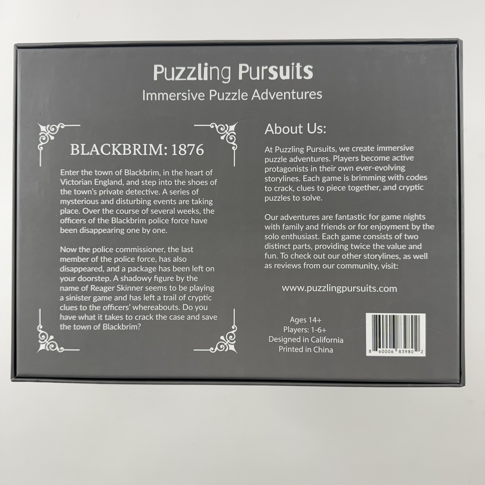 Blackbrim 1876 Mystery Puzzle Game – Puzzling Pursuits Escape Adventure