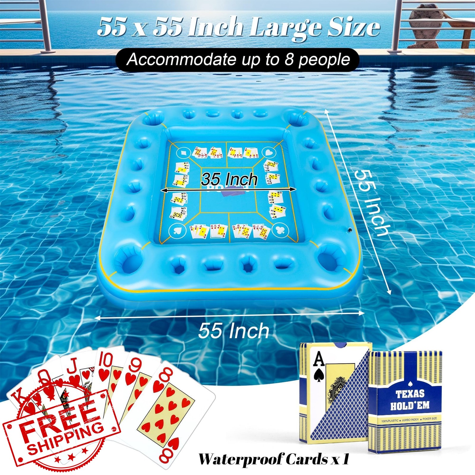 Elcoho Inflatable Game Table Light Blue