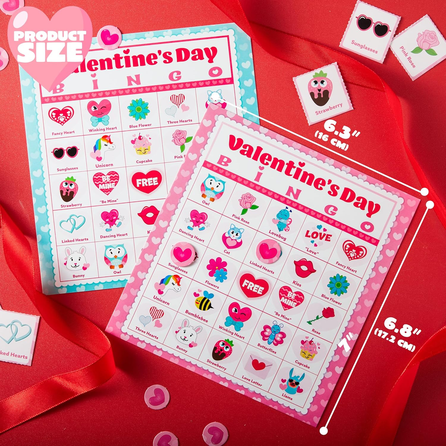 36 Player Valentines Bingo Cards 5×5 Kids Classroom Party Game Fam Activity Fun!