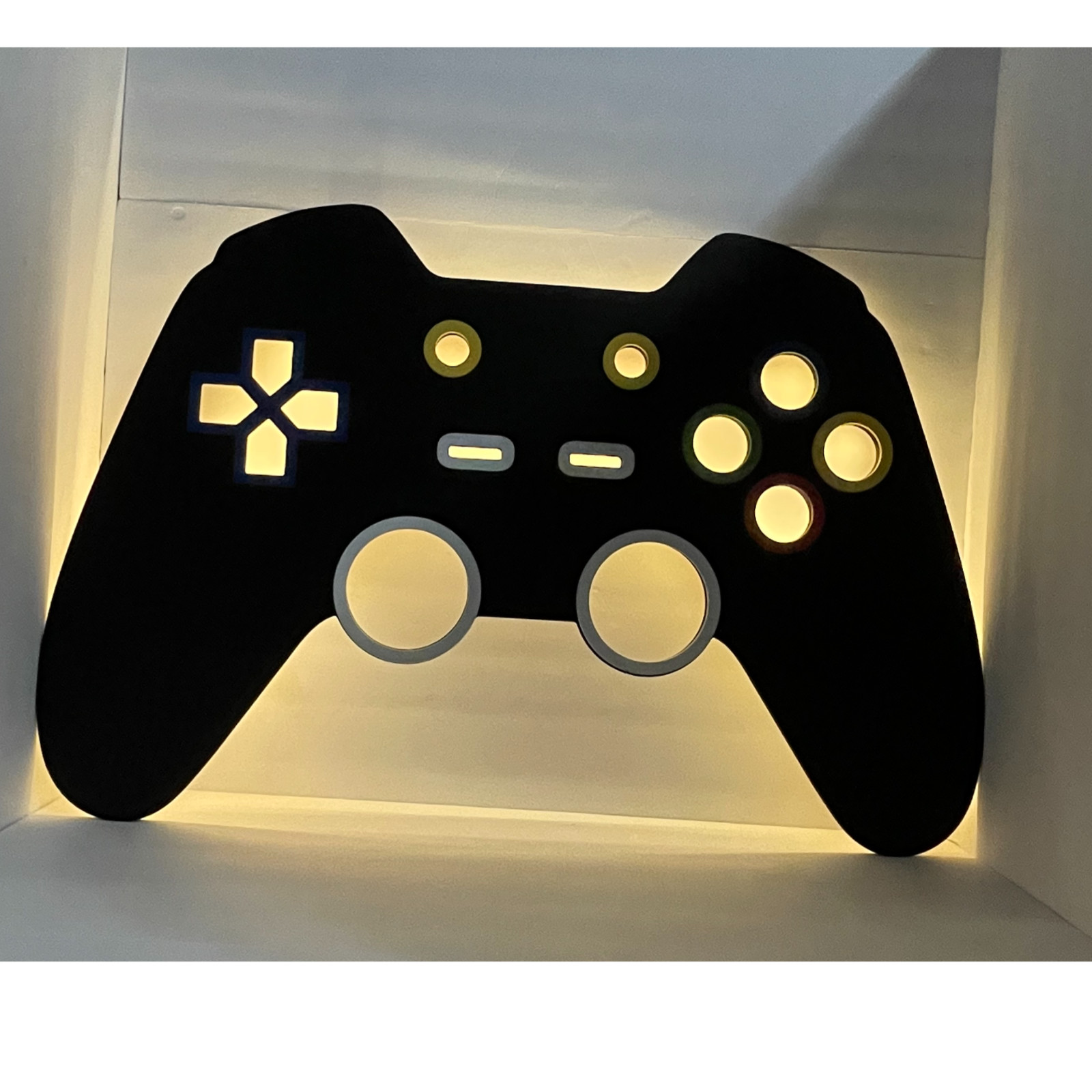 Game Controller LED Light Up Wood Wall Decor Gamer Room Gaming Wall Art 30 Inch