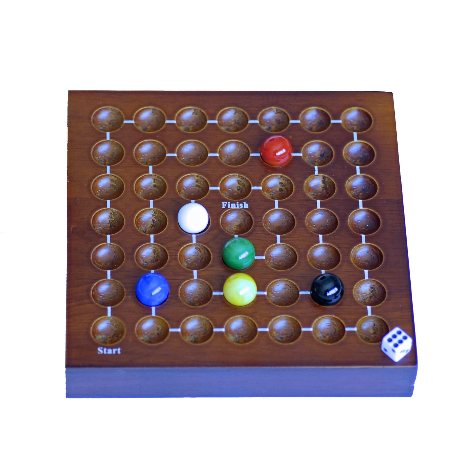 WE Games Cat & Mouse Wooden Travel Game with Marbles – 5 inches