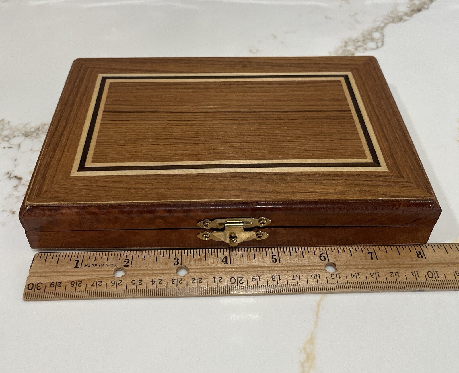 Vintage Double Dix Dominoes-28 Ivory Tiles in Original Wooden Hinged Box