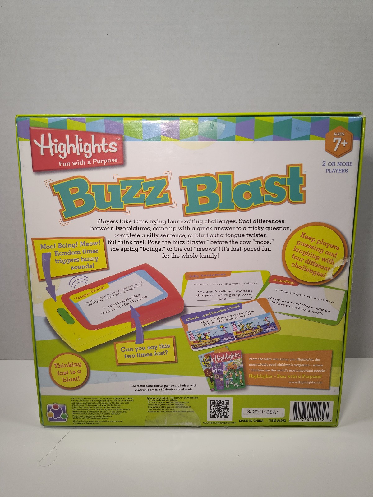 Buzz Blast Electronic Game Highlights Tested Works Fast Paced Pass Play Game