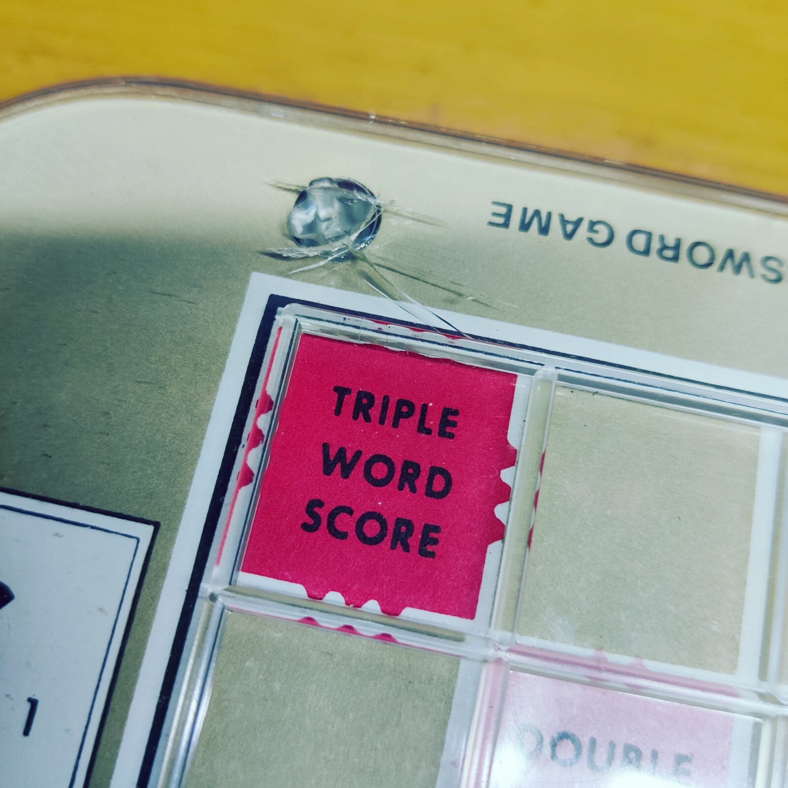 Scrabble Deluxe Edition Crossword Game *Cracks In Game Board See Pic