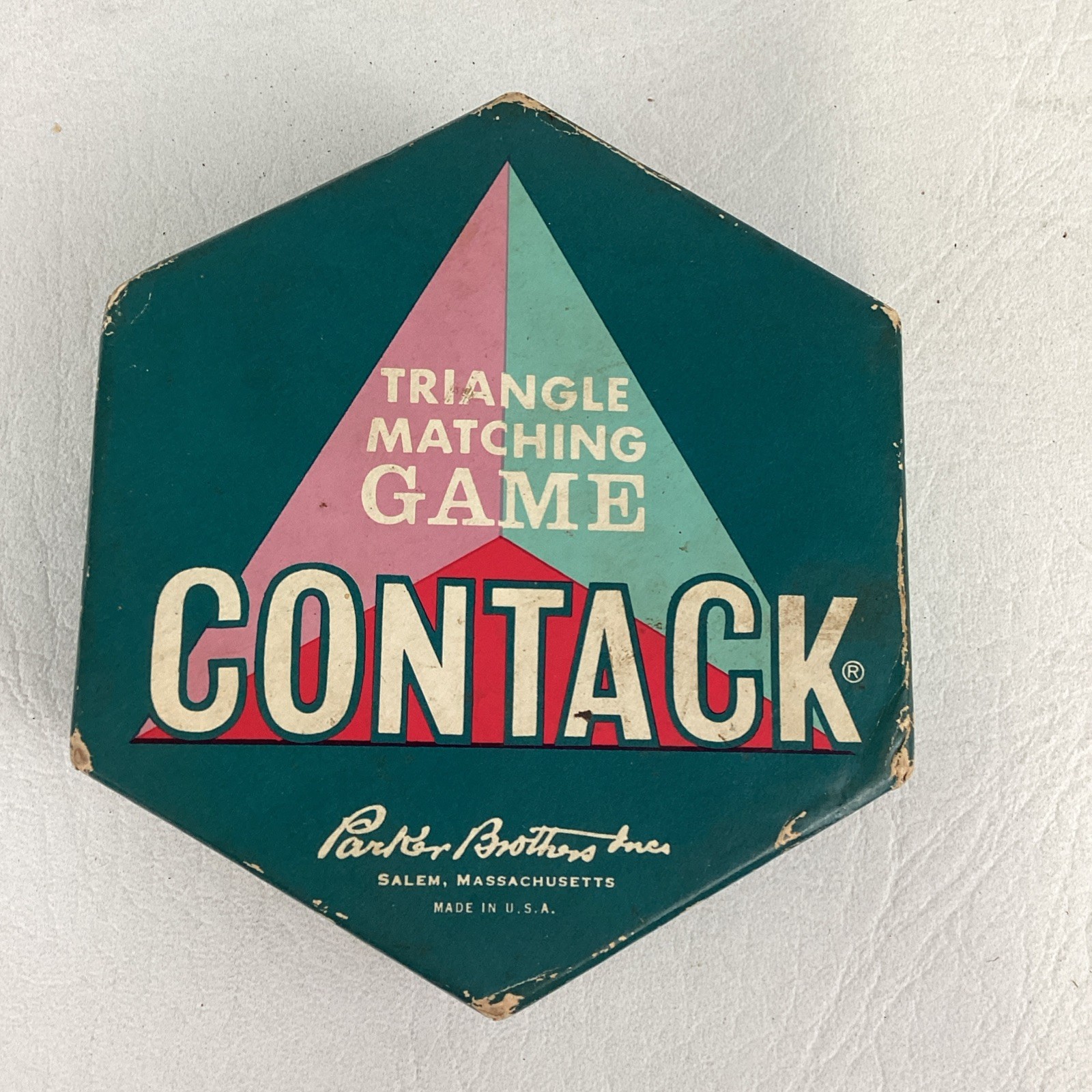 Contack Triangle Matching Game Vintage 1962 Parker Brothers Colored Number Tiles