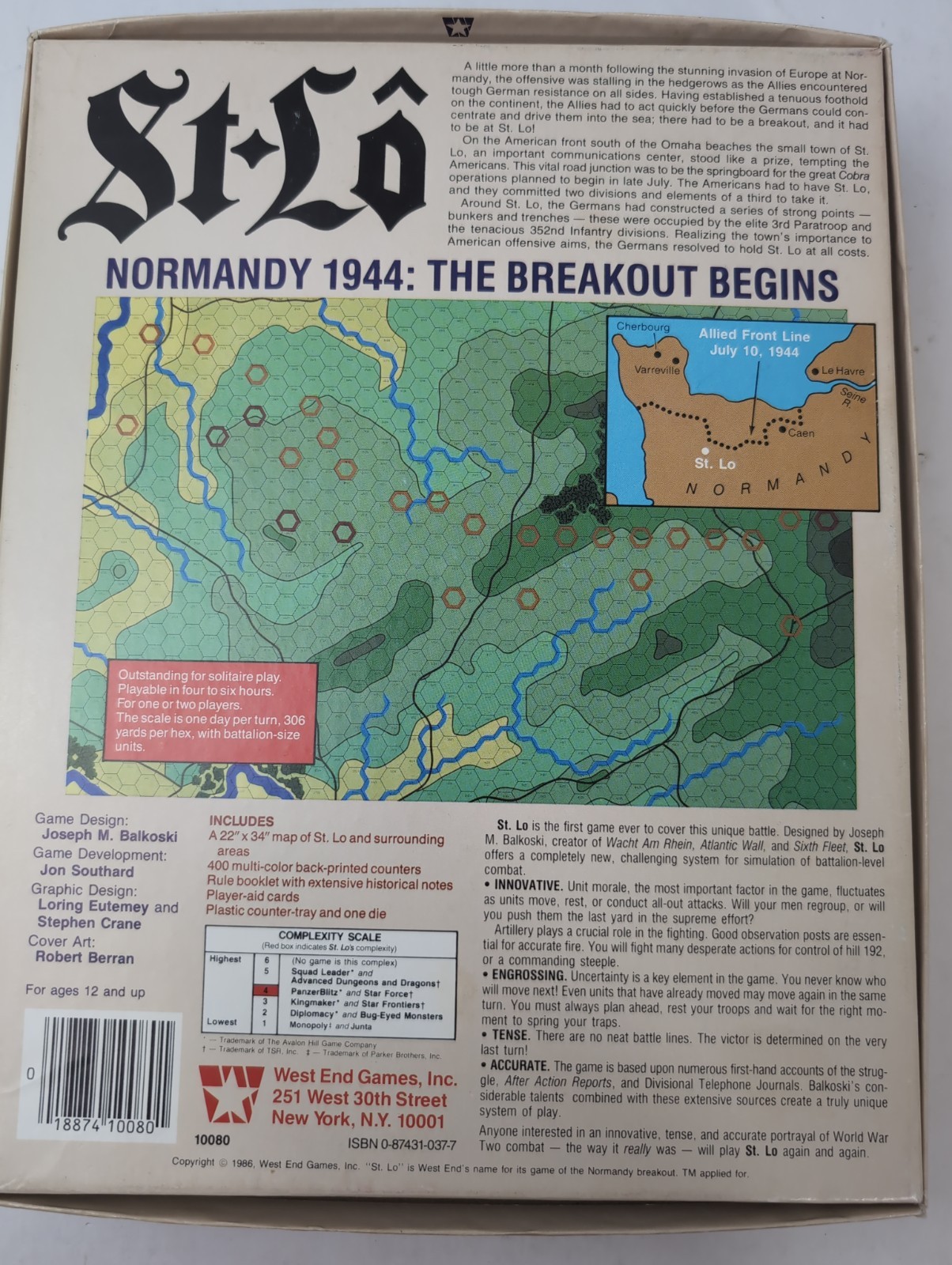 ST LO Normandy 1944 The Breakout Begins #10080 – 1986 West End Games