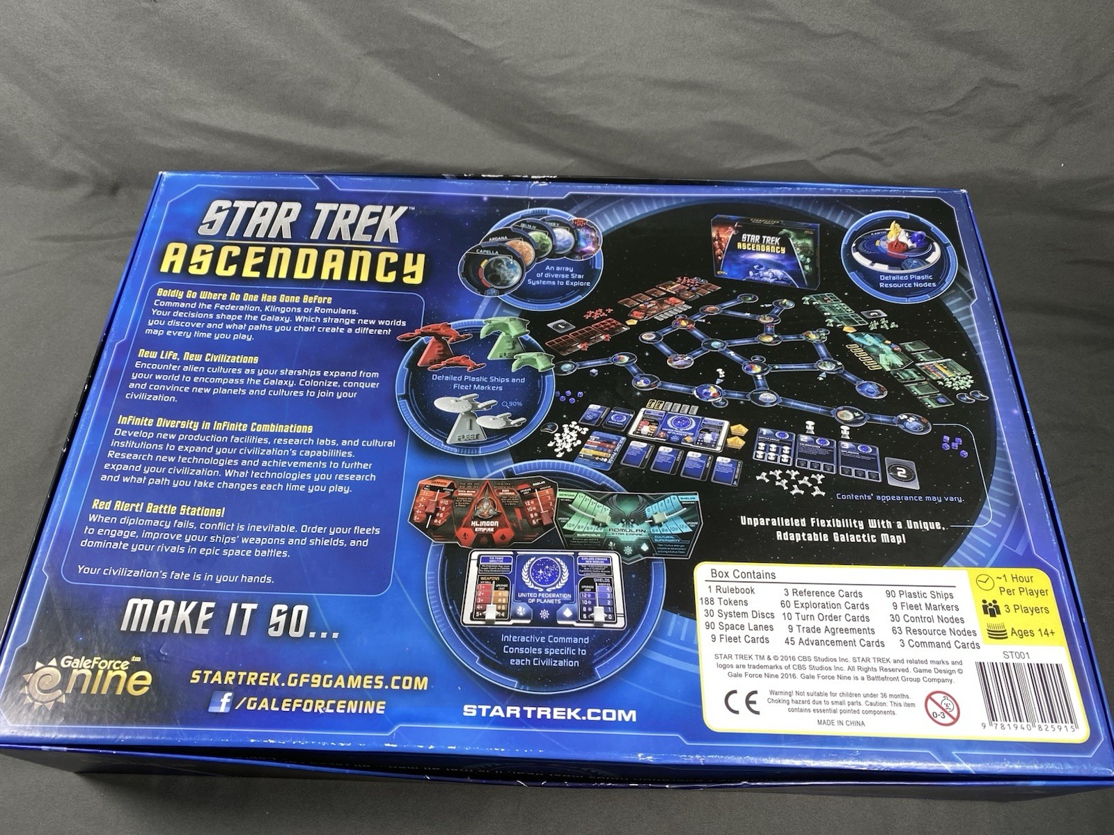 Star Trek: Ascendancy Core Board Game – Complete, Unpunched