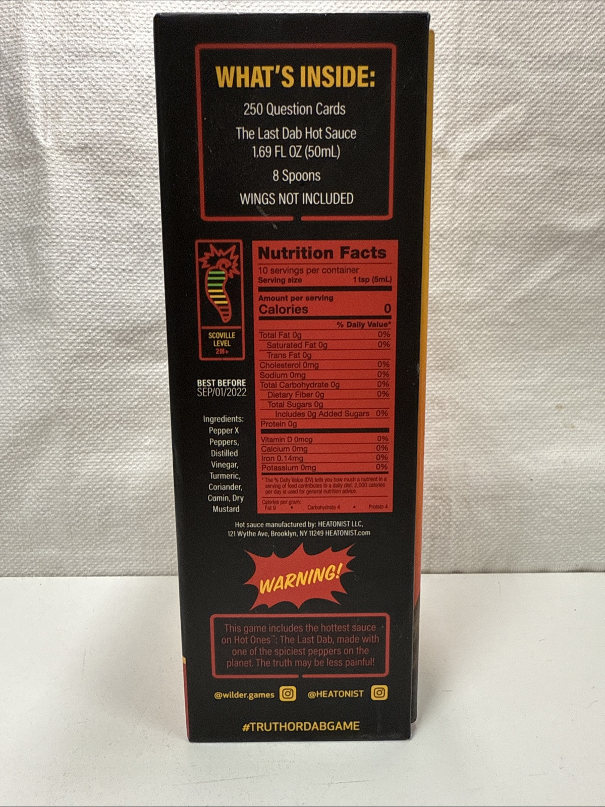 Hot Ones Truth or Dab The Game – (Hot Sauce Missing) Ages 17 Plus 3-6 Players