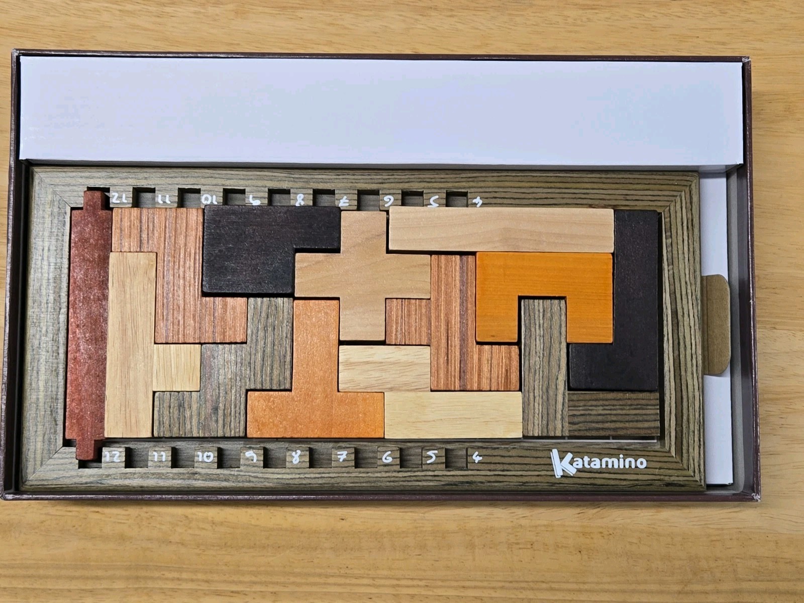 KATAMINO DELUXE Wood Block Game by Gigamic, 1993. Complete set w/ Book EUC