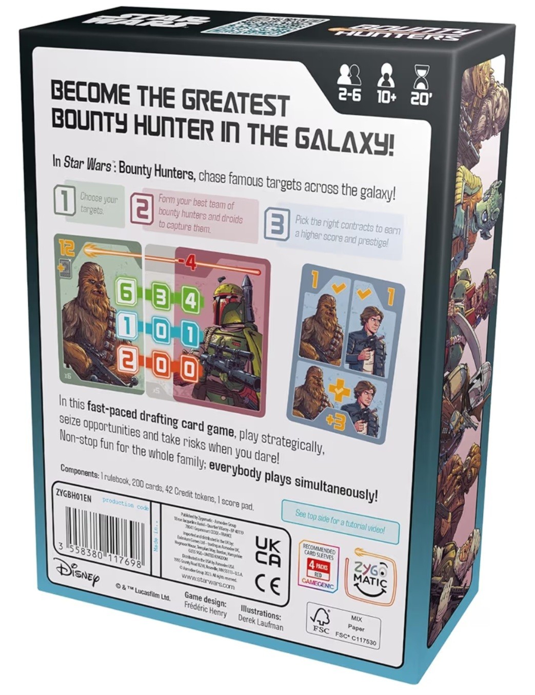 Zygomatic Star Wars Bounty Hunters Family Card Game 2-6 Players Ages 10+
