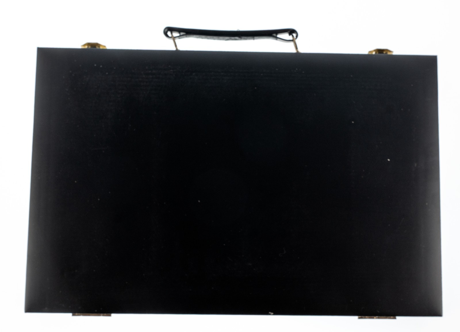 WE Games Backgammon Briefcase Set 204115 2007 Black Red Grey 14.5″ Used Complete