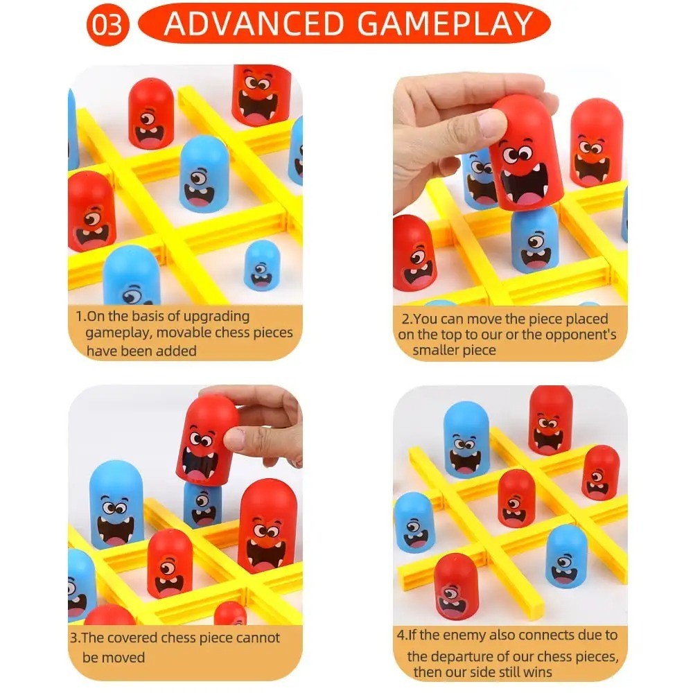 Tic Tac Toe Board Game Interactive Strategy Party Game for Kids Adults Family