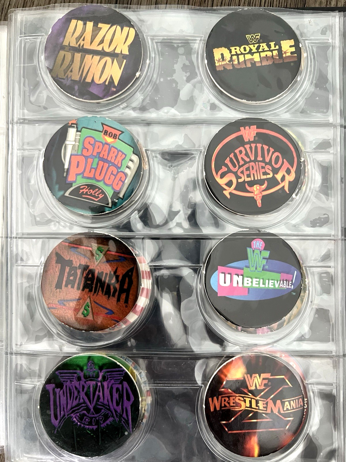 WWF Wrestling 53 Different MATCAPS & SLAMMERS POGS 1995 Titan Sports WWE in Book