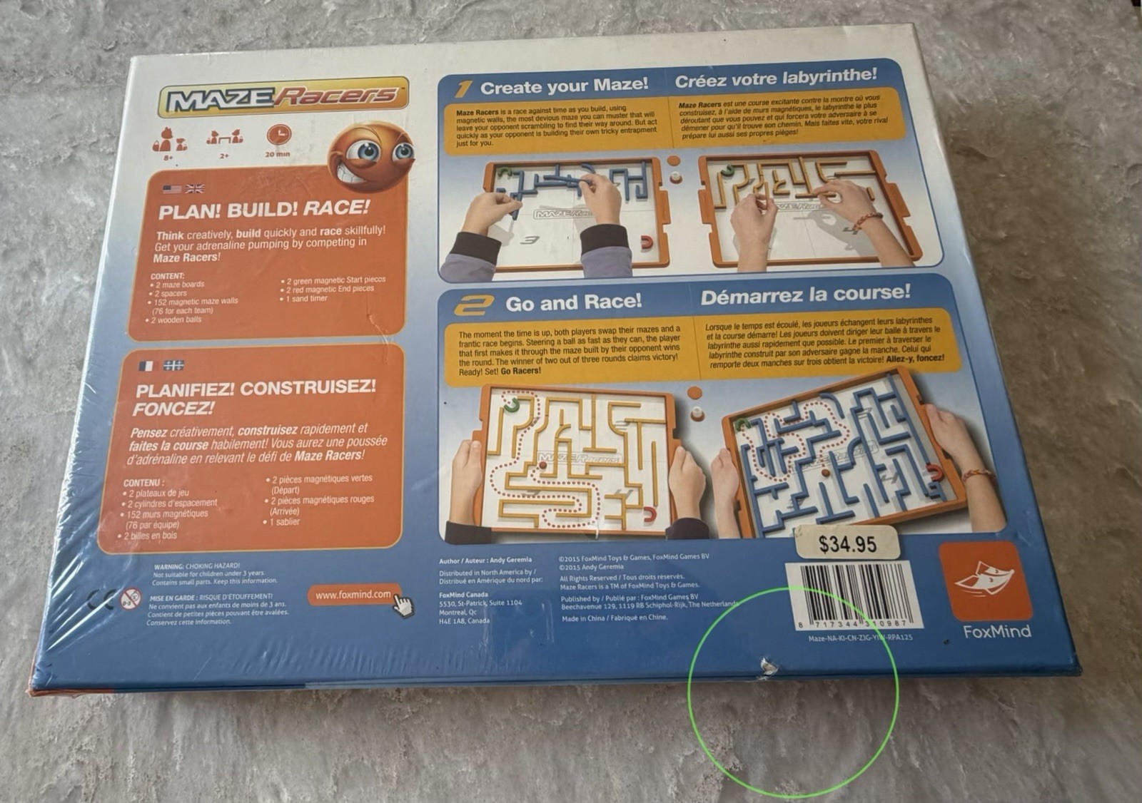 Foxmind Games Maze Racers Exciting Building and Racing Board Game New