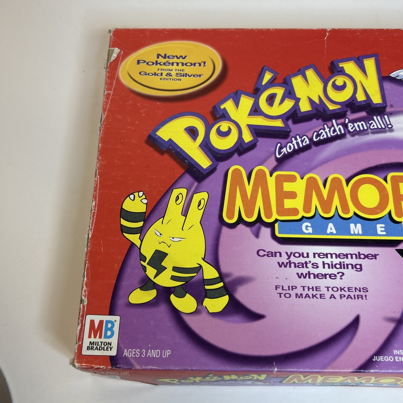 Vintage Hasbro Pokemon Memory Game Gold & Silver Edition Complete 48 Rough Box