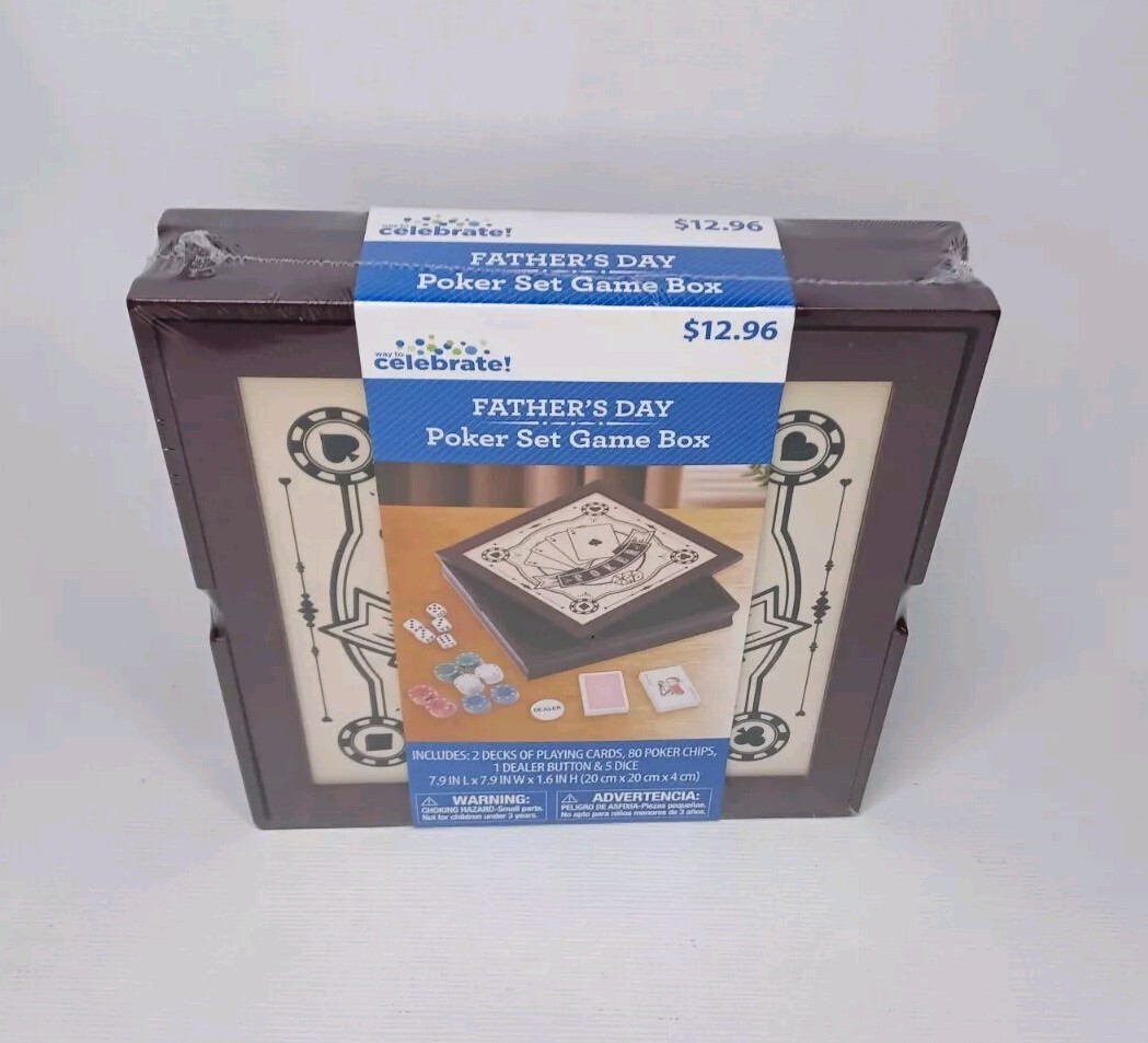 Poker Chips Cards Dice Set Game Box New Father’s Day Gift Idea