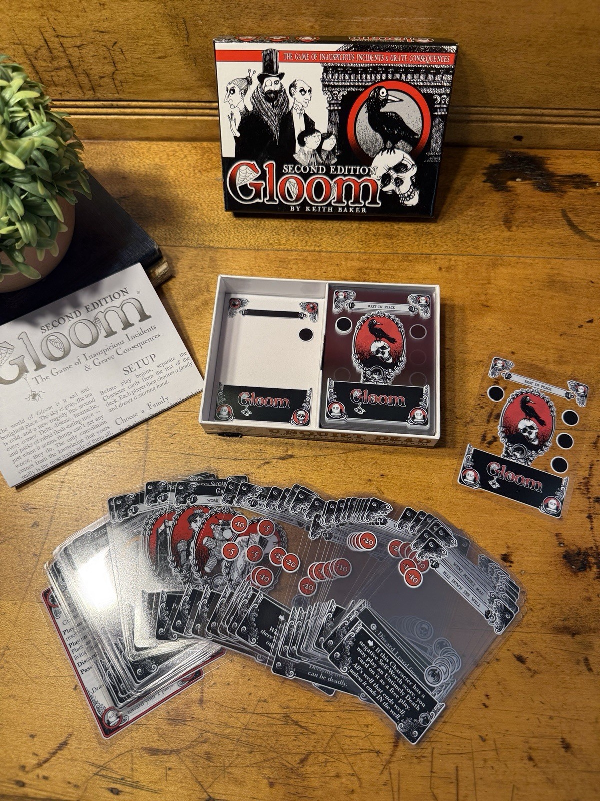 Gloom Second Edition Card Game Keith Baker Atlas Games Complete Clean