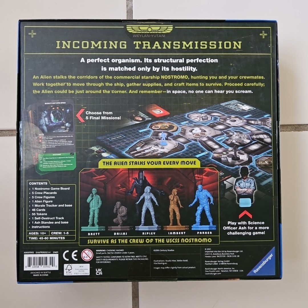 Ravensburger Alien Fate of The Nostromo Game Board – Openbox Never Played