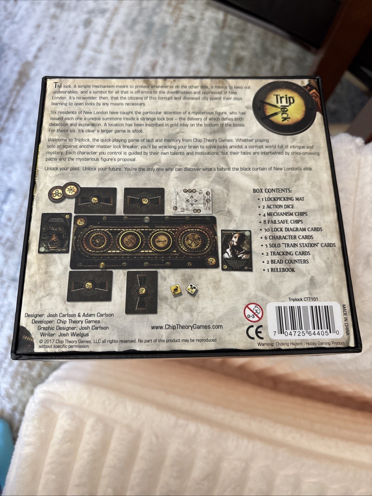 Triplock A Game By Adam & Josh Carlson Chip Theory Games Complete Open Box