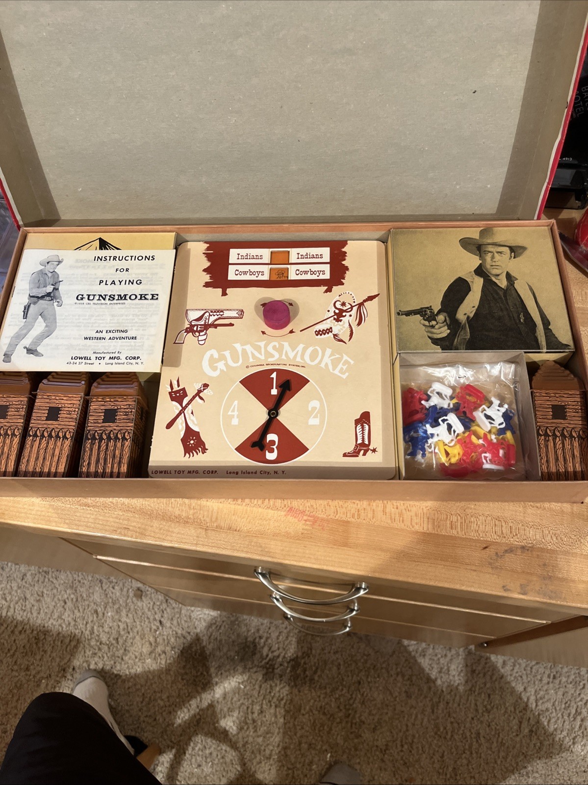 NOS NEVER PLAYED 1958 LOWELL Gunsmoke Boardgame James Arness Marshal Matt Dillon