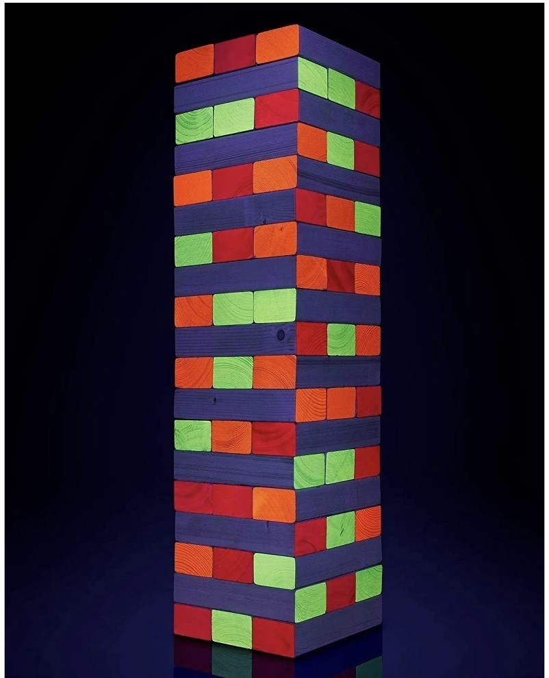 Giant Glowing Tumbling Tower Game Wooden Blocks Outdior Fun