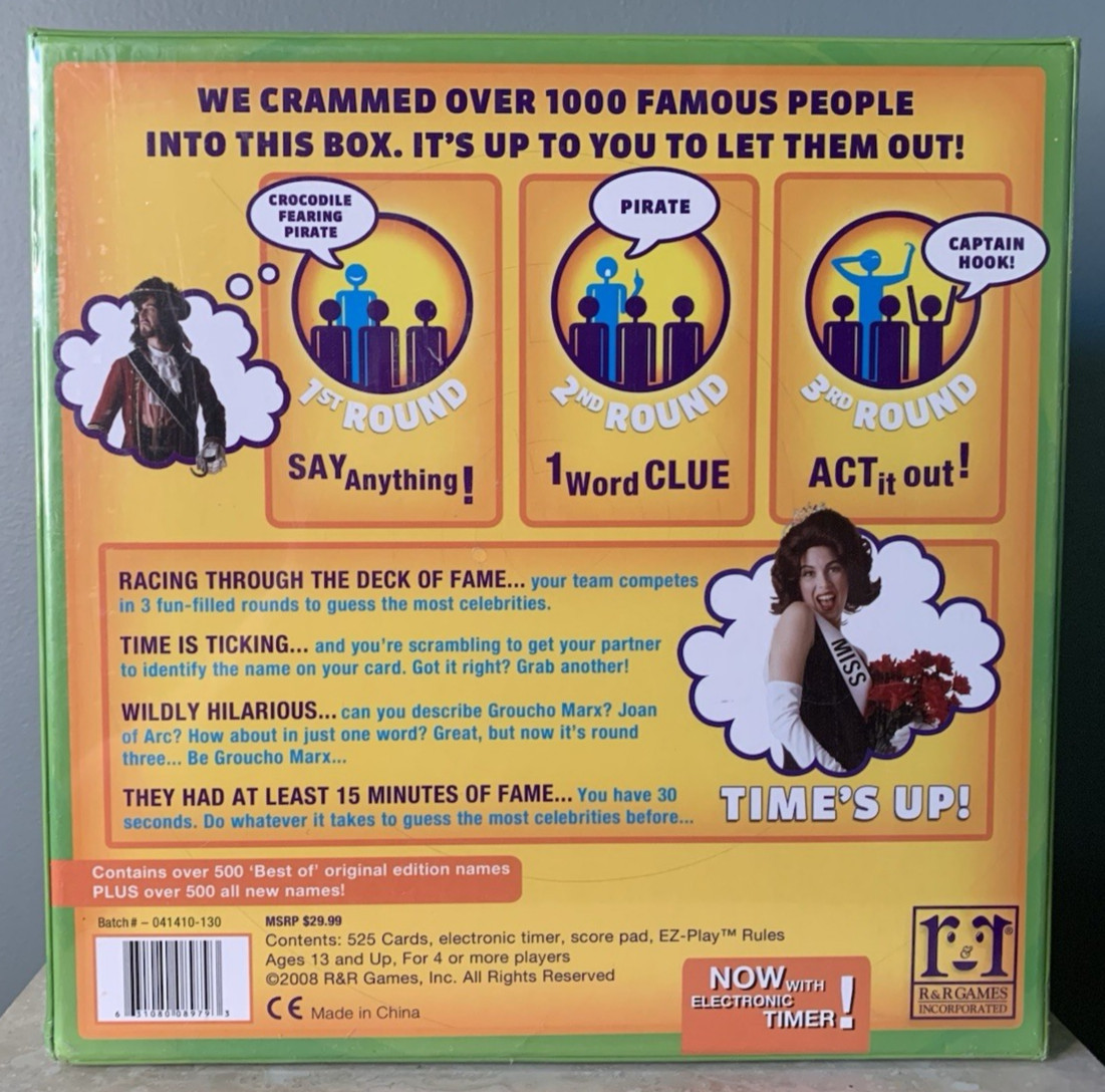 Time’s Up! Game – 10th Anniversary Deluxe Edition – Brand New SEALED Mensa- 2008