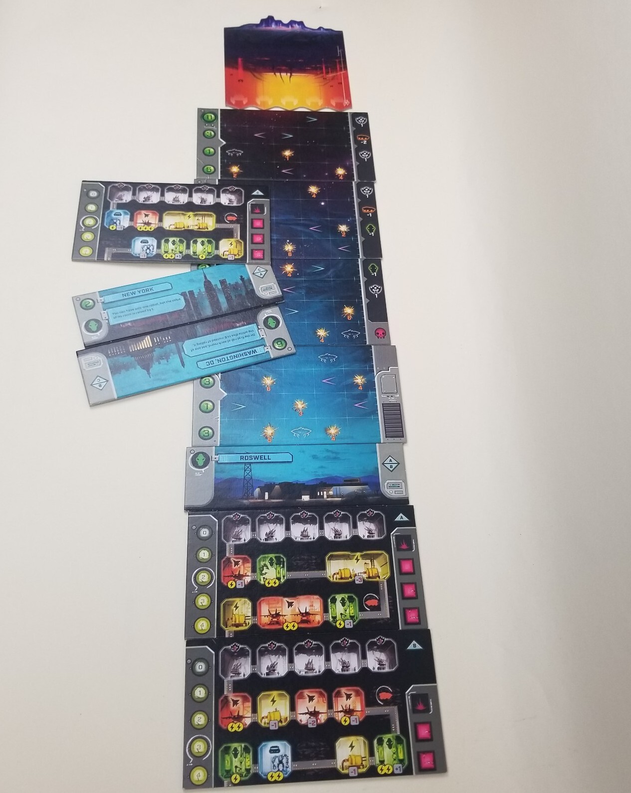 Tiles for Standard Game of Under Falling Skies Board Game Czech Games Edition