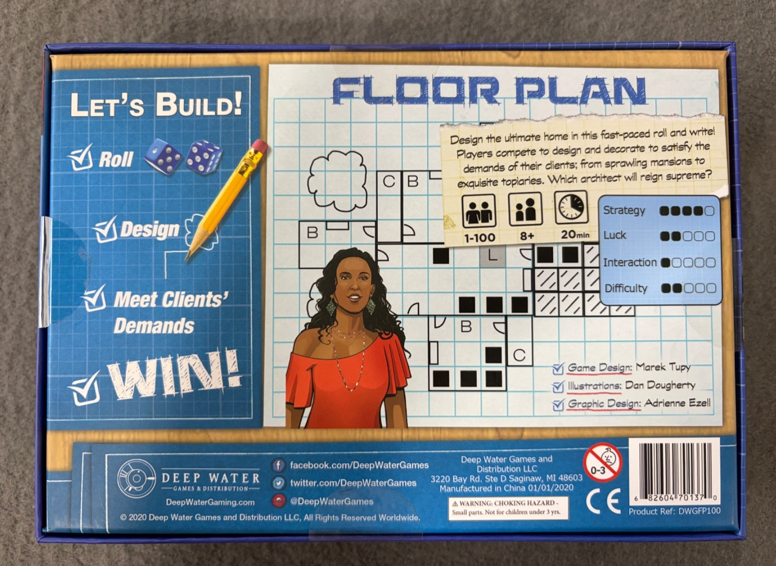 FLOOR PLAN Roll & Write Home Design Game • Deep Water Games (2020)