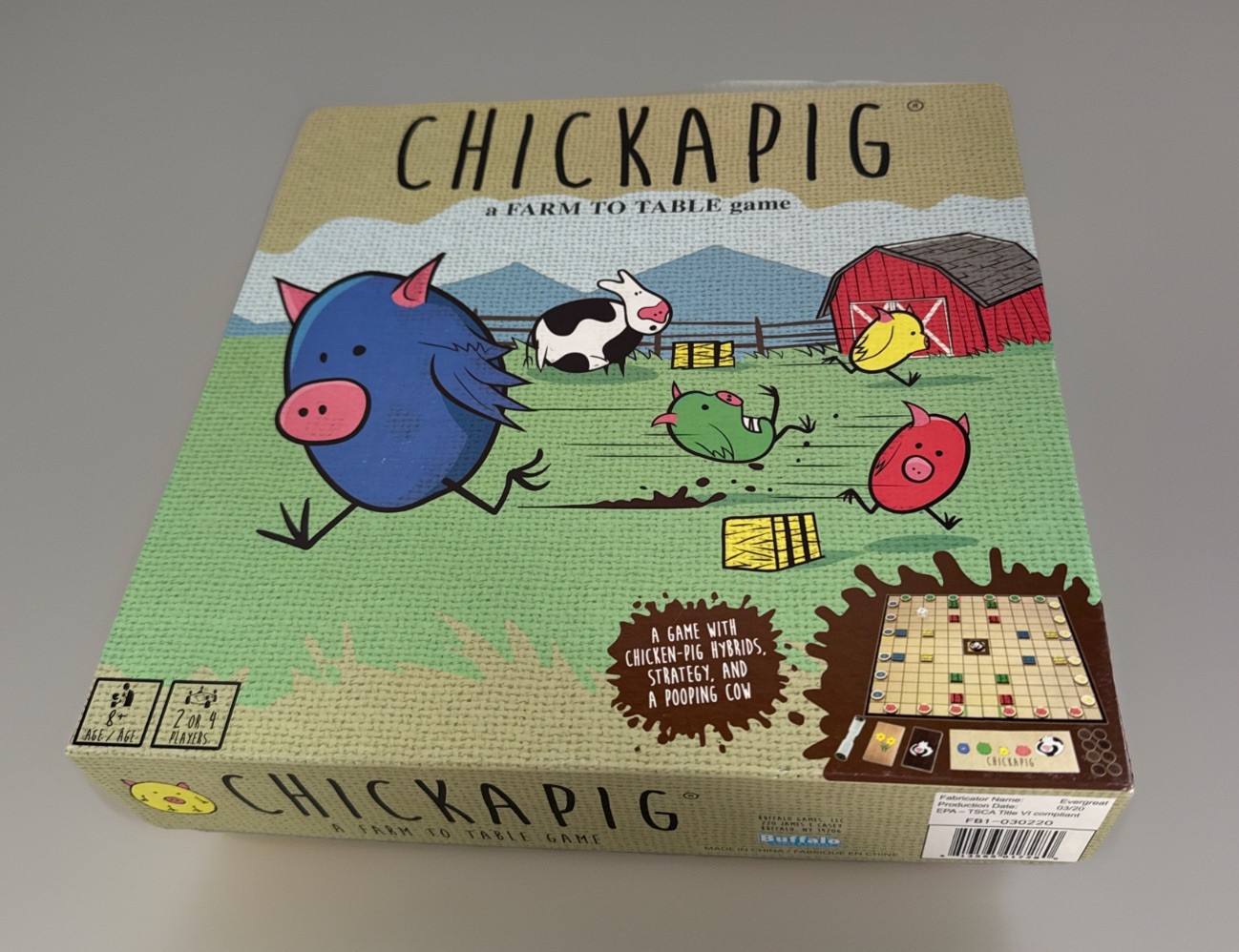 Chickapig Strategic Board Game Family Friendly Game For 2 or 4 Players New