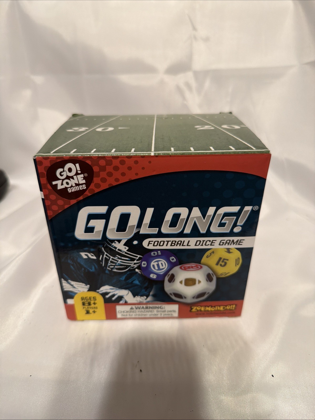 Go Long Football Dice Game Go! Zone Games Travel Ages 8+ New Never Used Zobmondo