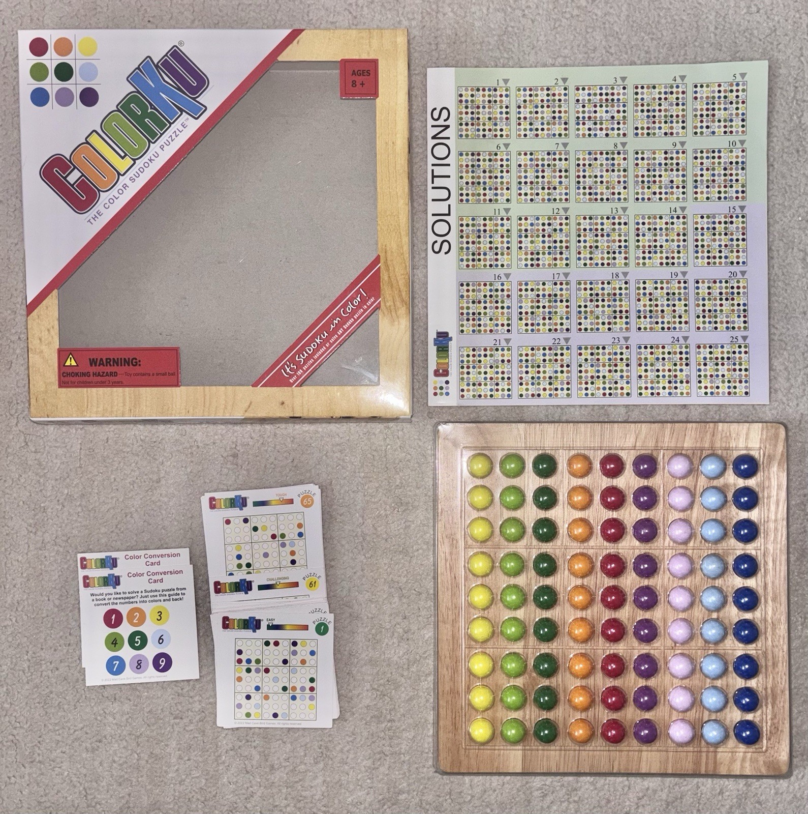 Colorku: The Color Sudoku Puzzle With Puzzle Cards And Solutions