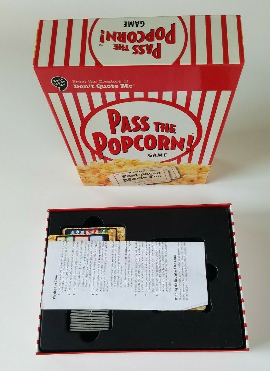 Pass the Popcorn! Game Fast-Paced Movie Fun 2008 Ages 12+ for 2 to 8 Players.