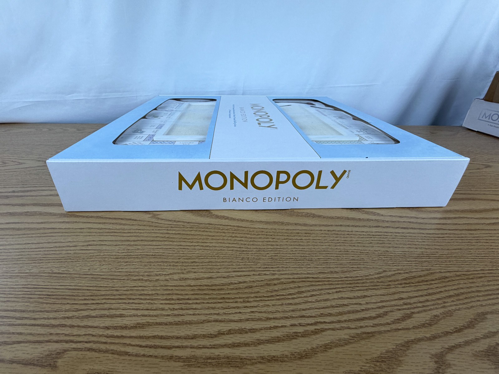 WS Game Co Monopoly Bianco Edition with Foil-Stamped Wood Game Board Open Box