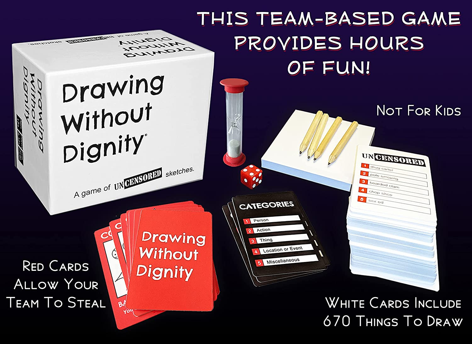 Drawing Without Dignity Party Drawing Game – Hilarious Sketching Game for Grown-