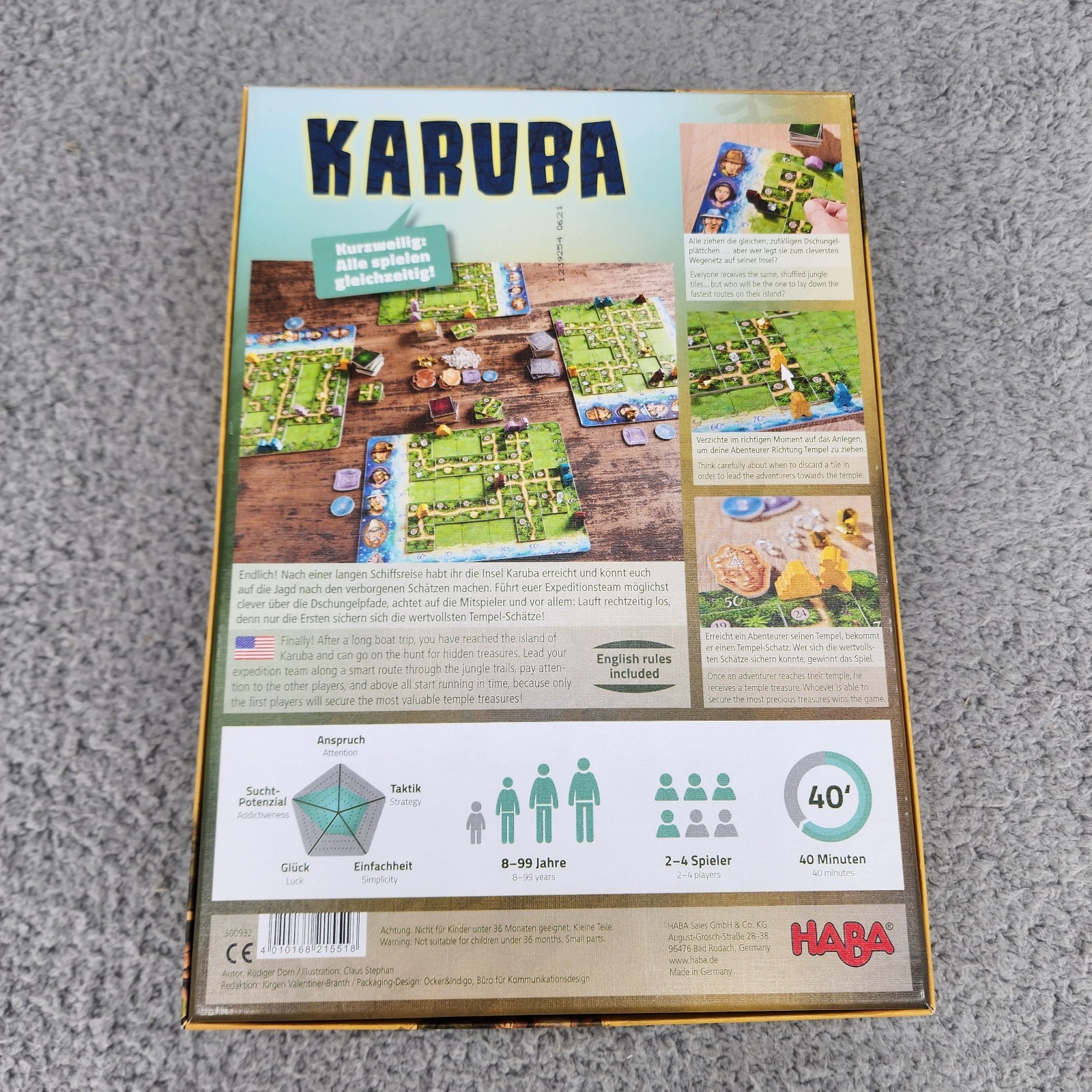 Karuba Board Game, Award Winning Haba Game Age 8+ 100% Complete VGC