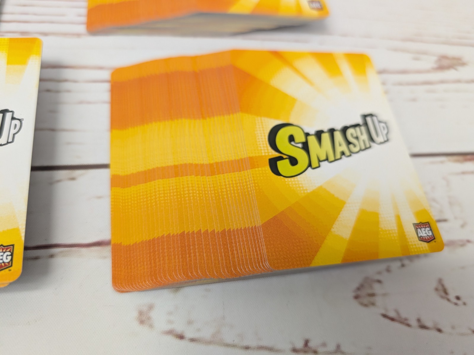 Smash Up Board Game Card Game Original Base Set & Big Geeky Box AEG *1 Bent Card