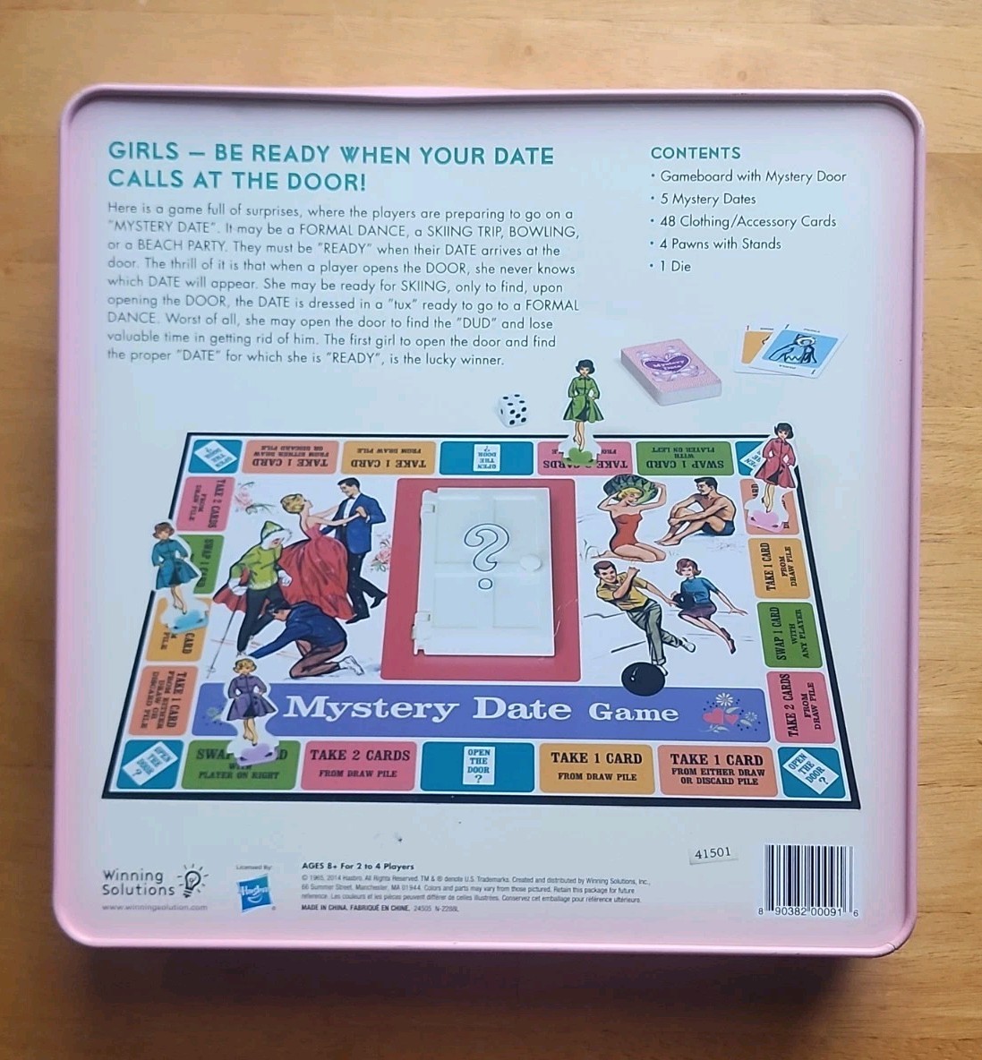 Mystery Date Board Game Hasbro Nostalgia Edition 2014 Tin Box – Incomplete