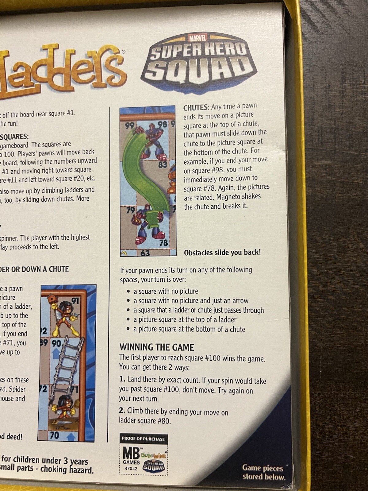 Marvel Super Hero Squad Chutes And Ladders (2008, Hasbro) Complete