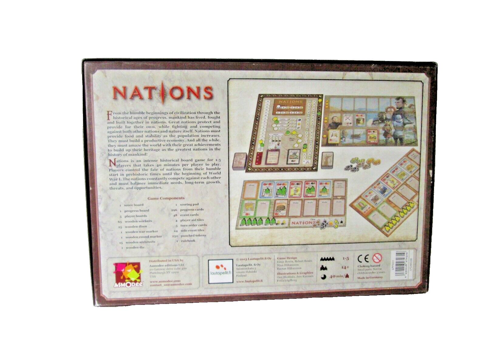 Nations (Board Game, 2013) strategy civilization Lautapelit Asmodee COMPLETE