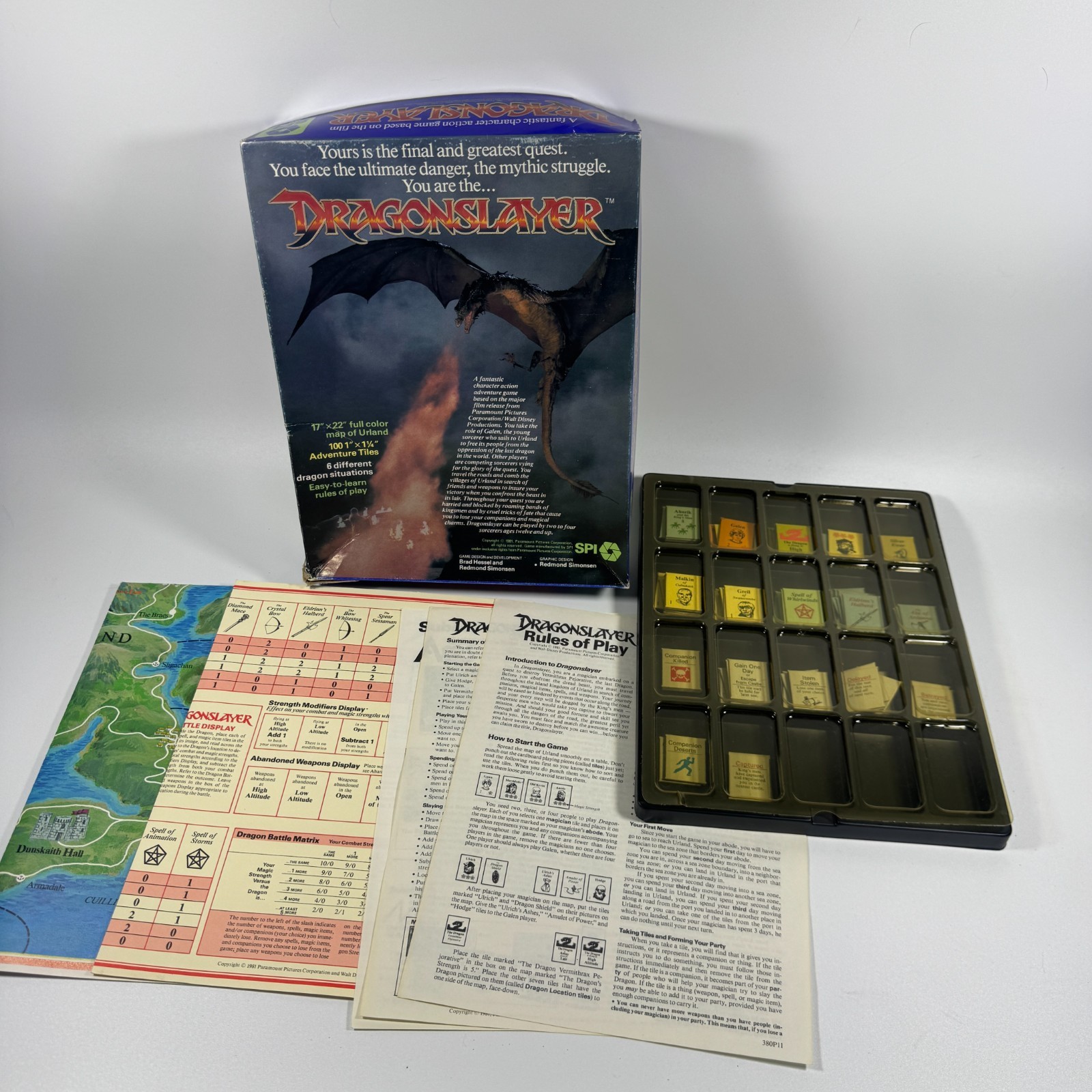 Vintage 1981 SPI Dragonslayer Movie Dragon Fantasy Board Game