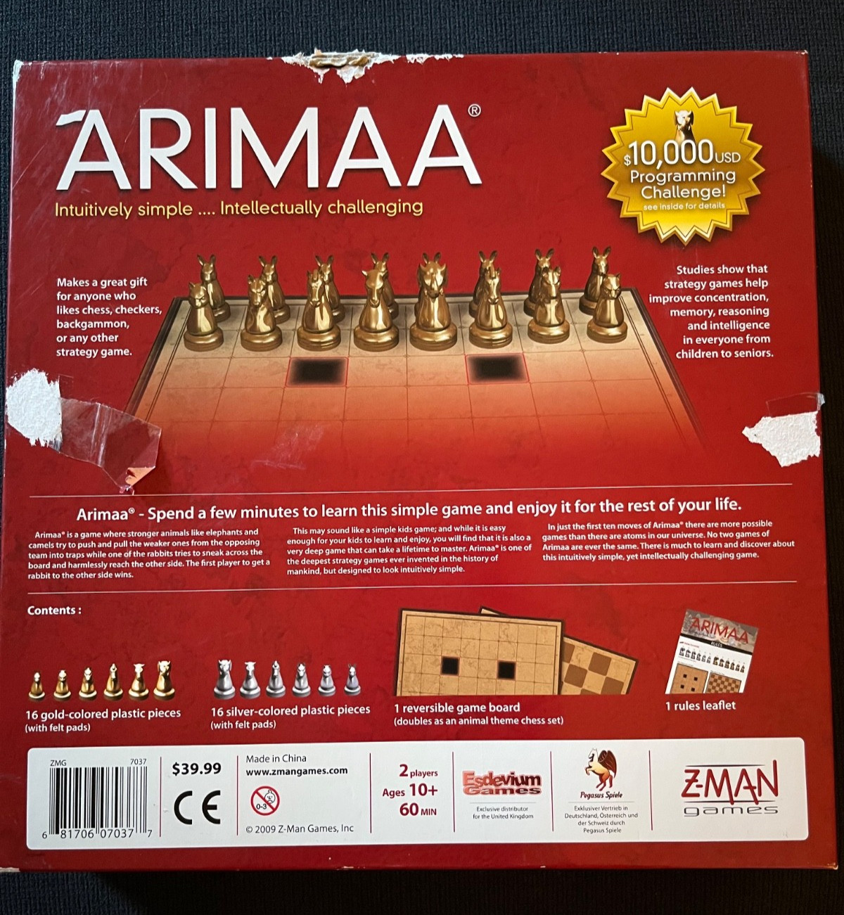 Arimaa Z-Man Games 2002 Complete With Instructions Abstract Strategy board game