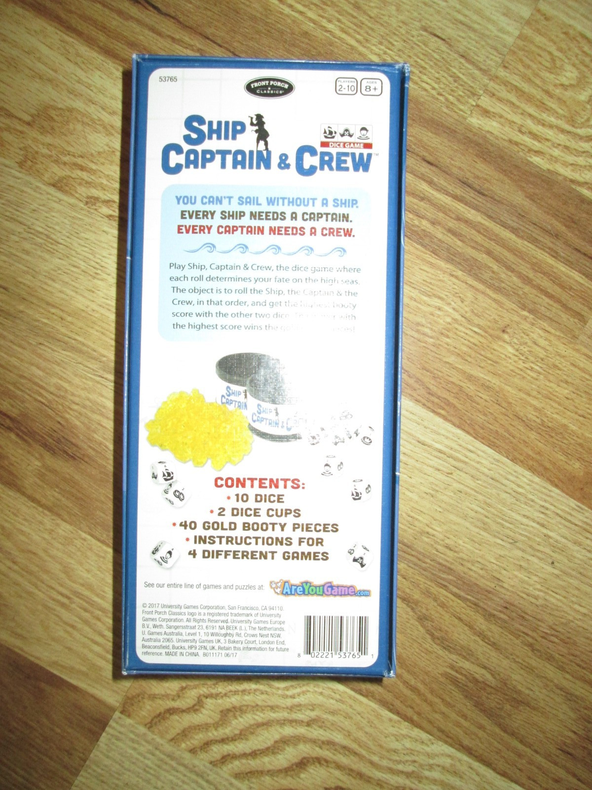 Ship, Captain & Crew Dice Game by Front Porch Classics excellent complete