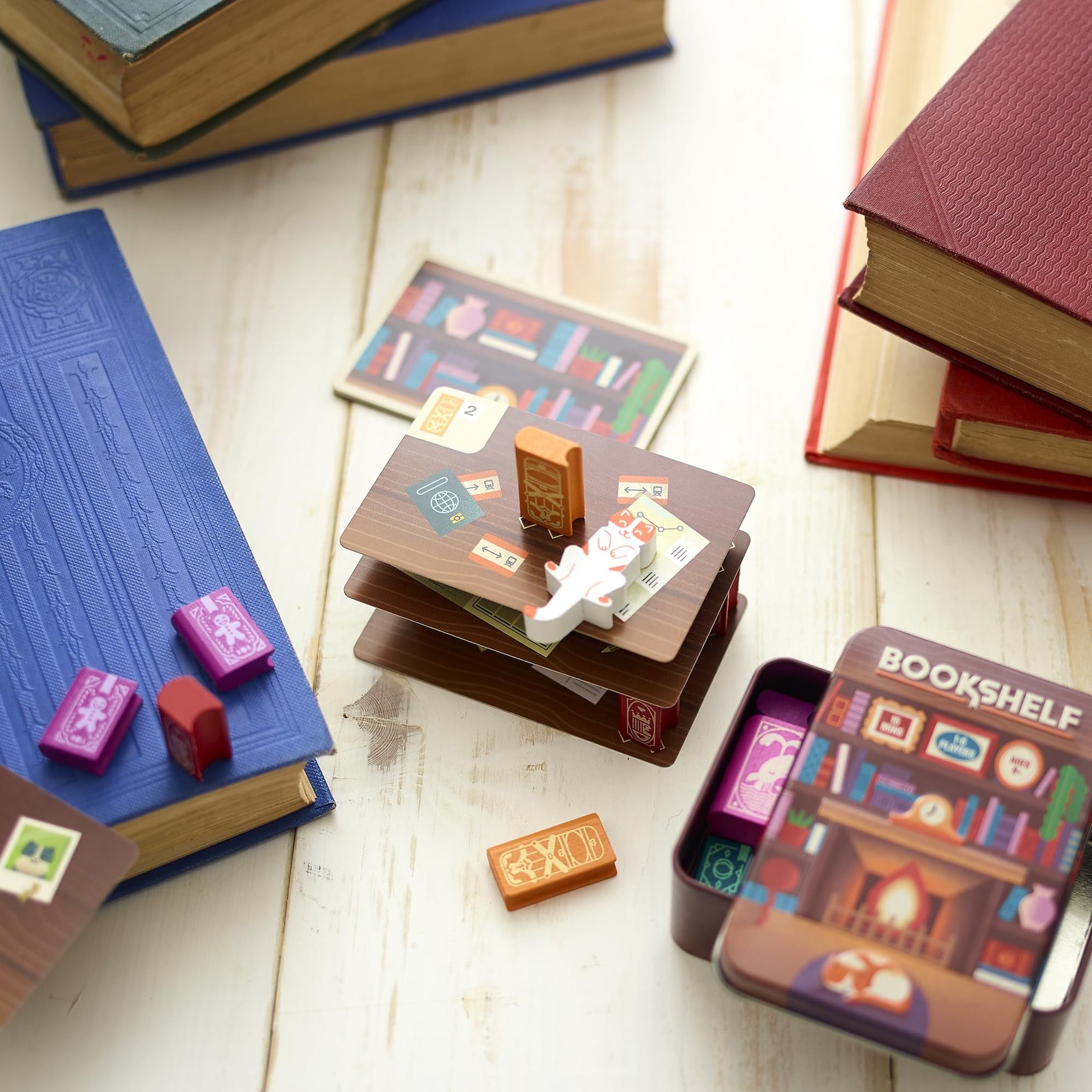 Bookshelf by | Ages 8+ | 2-4 Players | Cooperative Stacking Game | Skill & Ba