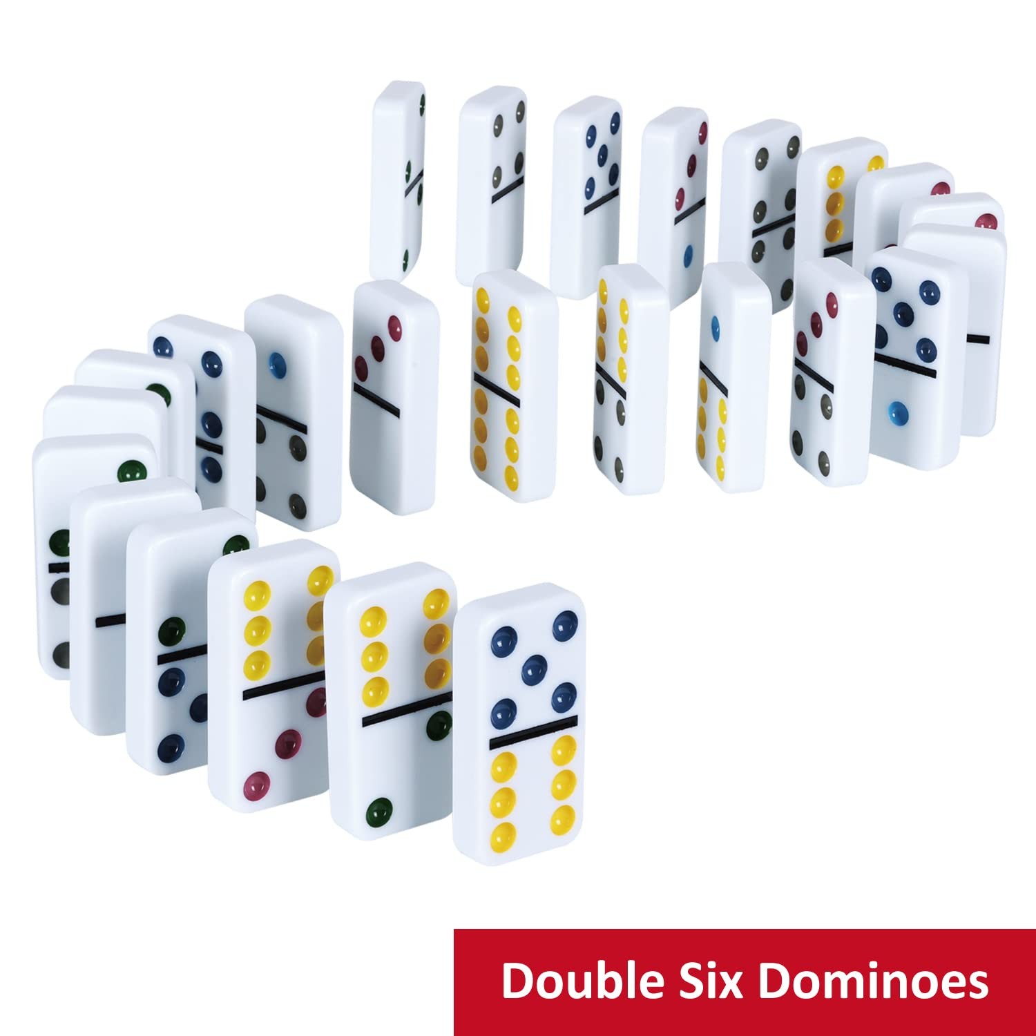 Double Six Dominoes Set for Adults, Classic Domino Game with Tin Box – 28 Tiles
