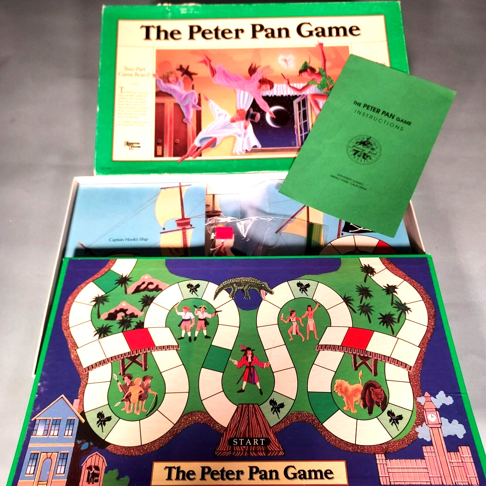 Vintage The Peter Pan Game 1990 University Games Complete