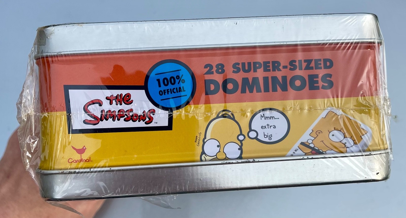 THE SIMPSONS 28 Super-Sized Dominoes Game Lunchbox Style Tin New SEALED 2002 V