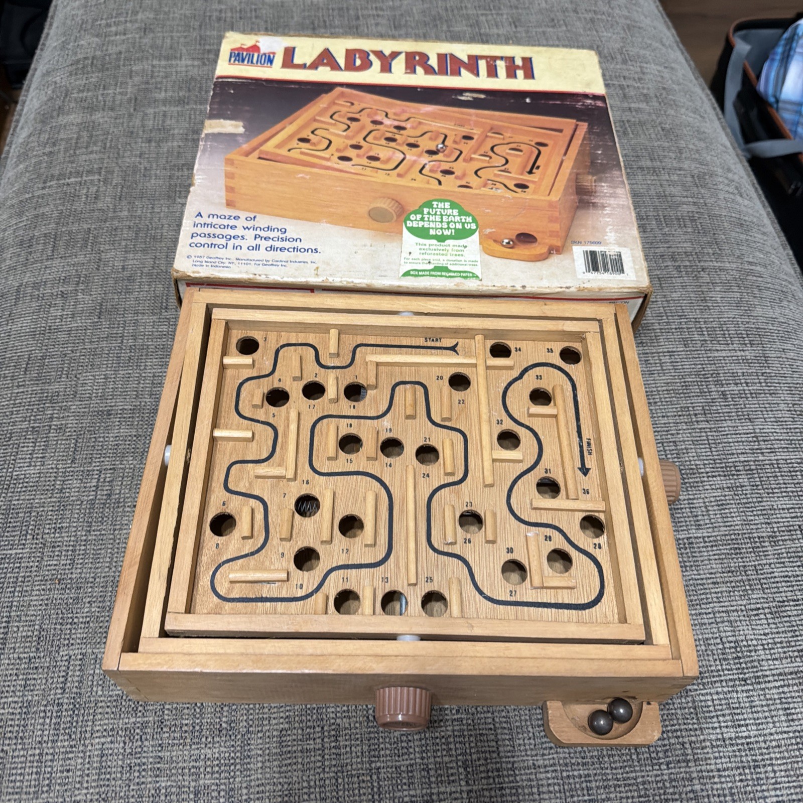 Vintage Labyrinth Game by Pavilion 1987 with Tray and 2 Metal Marbles
