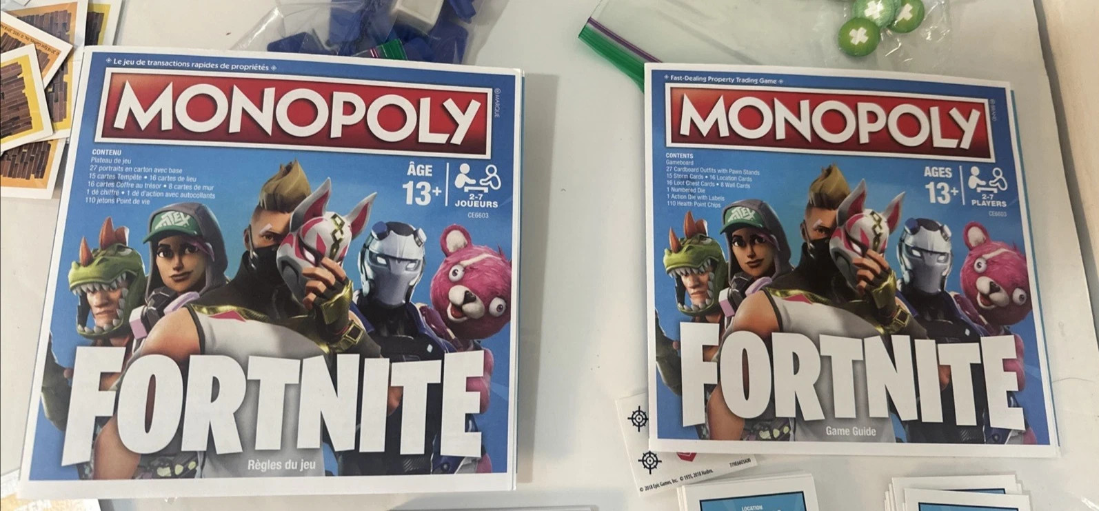 Hasbro Monopoly Fortnite Edition Board Game 2018 100% Complete Open Box Ex